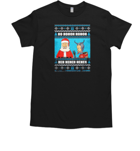 Beavis and Butt head Santa Claus and Krampus X Mas Sucks ho hohoh hohoh T-Shirt
