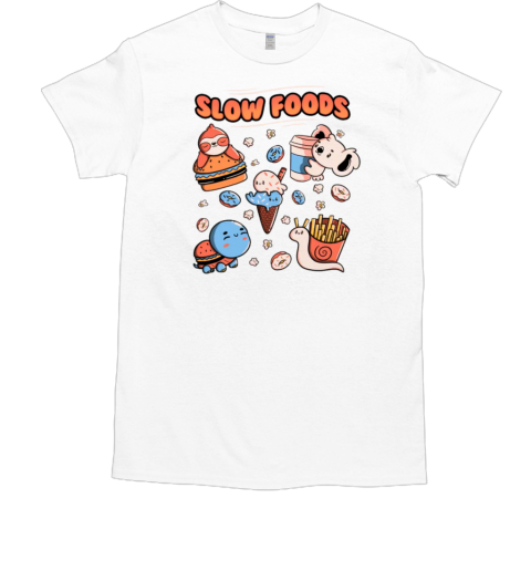 Slow Food Cute Animals Sloth Koala Turtle Snail Fries by Tobe Fonseca T-Shirt