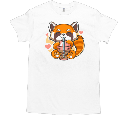 Red Panda Boba Tea Love T-Shirt