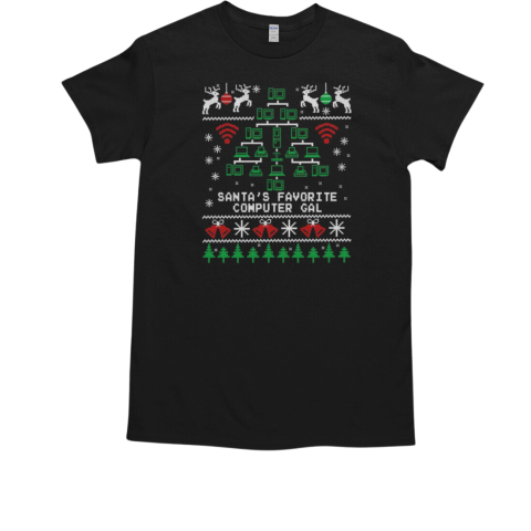 Santa's Favorite Computer Gal Ugly Christmas T-Shirt