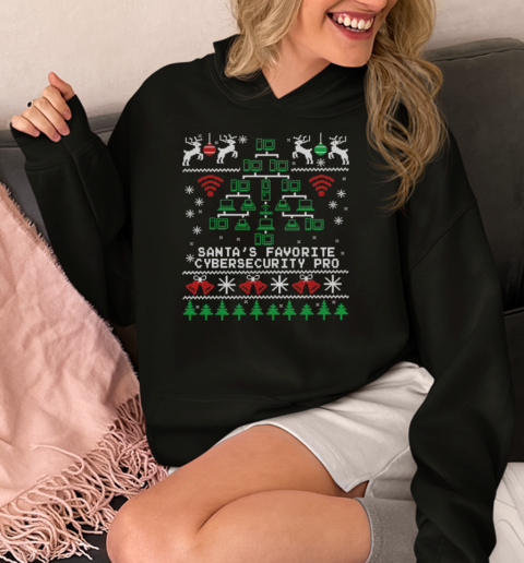 Santa's Favorite Cybersecurity Pro Ugly Christmas Unisex Hoodie