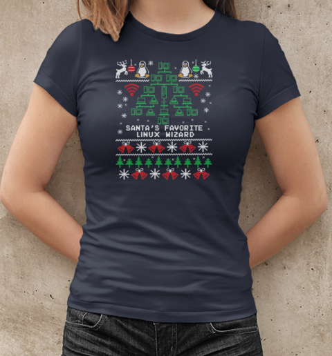 Santa's Favorite Linux Wizard Ugly Christmas Classic Women's T-shirt