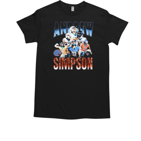 Andrew Simpson Boise State Broncos 90s Throwback Graphic T-Shirt