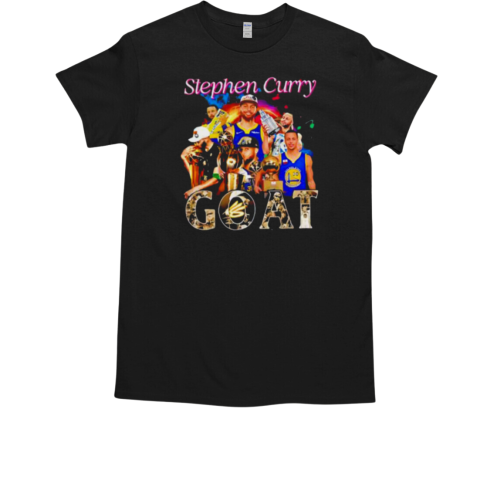 Golden State Warriors Stephen Curry 2024 Basketball Goat Graphics Signatures T-Shirt