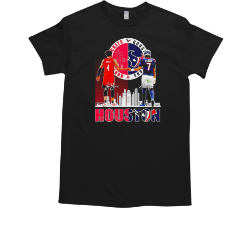 Houston Rockets Jalen Green x Houston Texans Kings CJ Stroud skyline T-Shirt