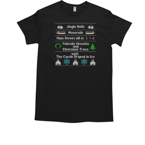 Jingle Bells Monorails Main Street All In Light Ugly Christmas 2024 T-Shirt