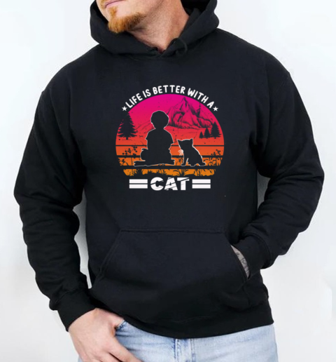 Life is better with a cat Unisex Hoodie