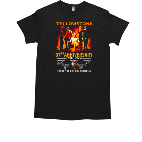 Yellowstone 7th anniversary 2018 2025 signature thank you for the memories T-Shirt