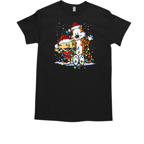 Calvin and Hobbes With Lights Christmas Ornament T-Shirt