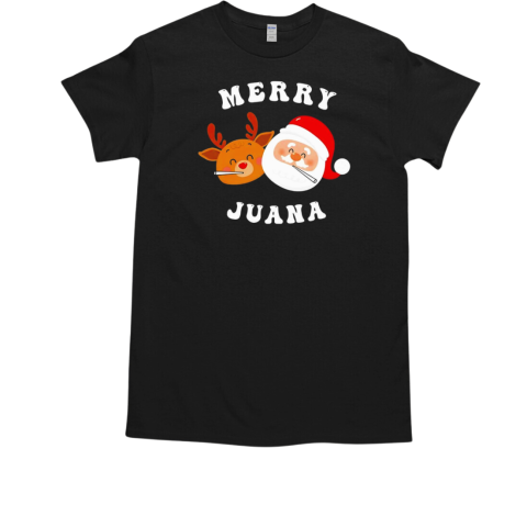 Deer and Santa Merry Juana Christmas T-Shirt