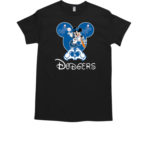 Disney Mickey Mouse Loves Los Angeles Dodgers Heart T-Shirt