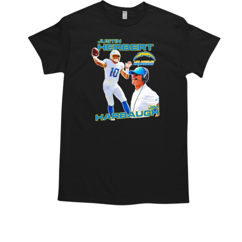 Justin Herbert Jim Harbaugh Los Angeles Chargers T-Shirt