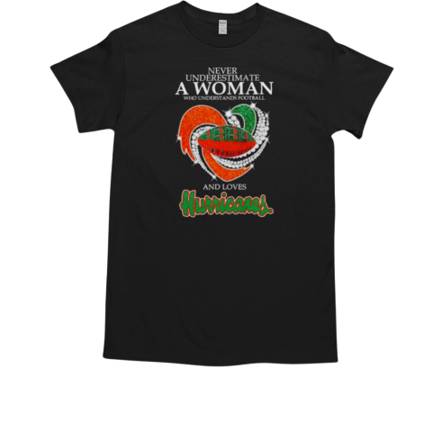 Never underestimate a woman who understands football and loves Hurricanes football T-Shirt