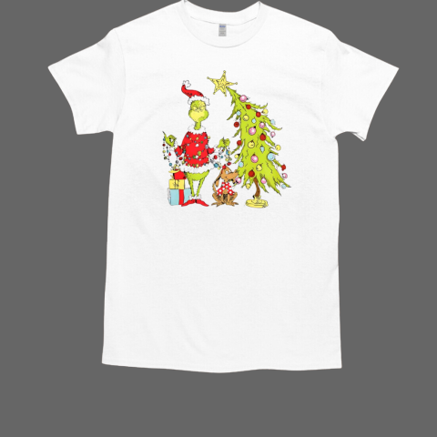 Grinch Christmas tree funny T-Shirt