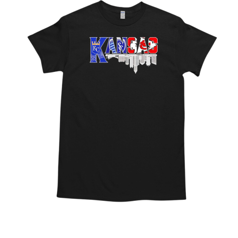 Kansas City Royals x Kansas City Chiefs Kansas City skyline T-Shirt