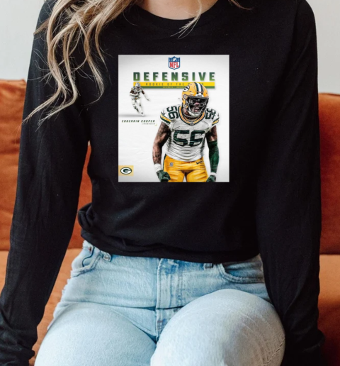 Green Bay Packers Edgerrin Cooper Linebacker Defensive Rookie Of The Month Dec Jan Signature T- Long Sleeved T-shirt 