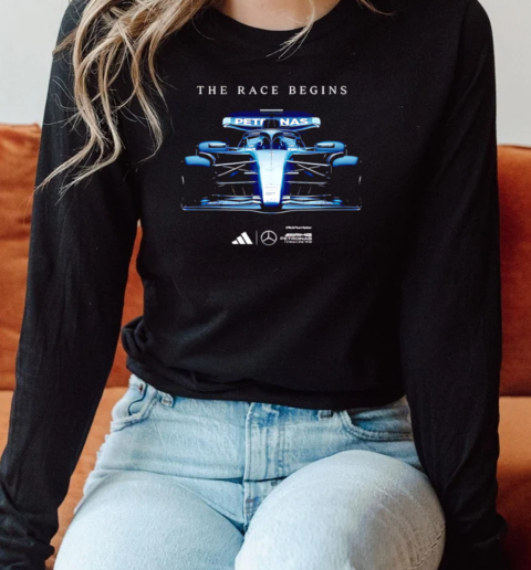 Mercedes AMG F1 X Adidas Partnership The Race Begins T- Long Sleeved T-shirt 