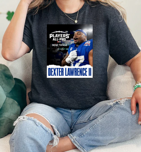 New York Giants Dexter Lawrence II Players' All Pro NFLPA Nose Tackle Signature T- Classic Women's T-shirt