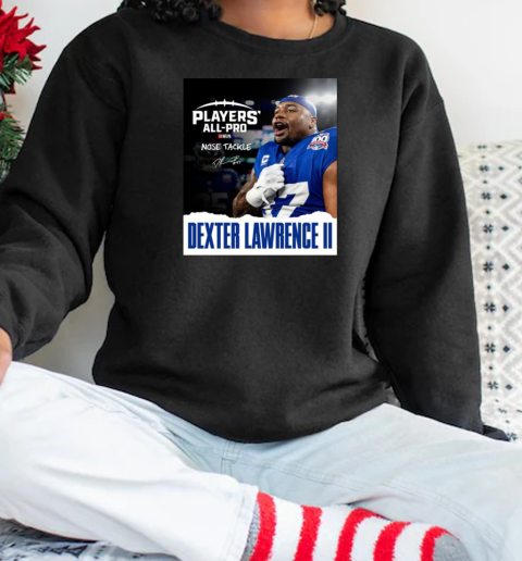 New York Giants Dexter Lawrence II Players' All Pro NFLPA Nose Tackle Signature T- Unisex Sweatshirt