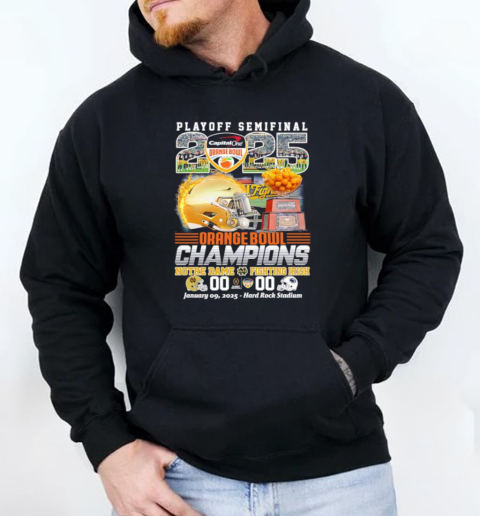 Playoff Semifinal 2025 Orange Bowl Champions Notre Dame Fighting Irish score T- Unisex Hoodie