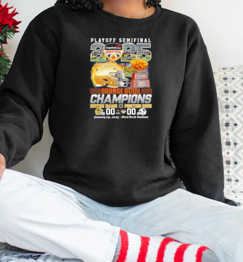 Playoff Semifinal 2025 Orange Bowl Champions Notre Dame Fighting Irish score T- Unisex Sweatshirt