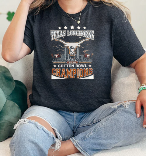 Texas Longhorns City Skyline 2025 Cotton Bowl Champions T- Classic Women's T-shirt