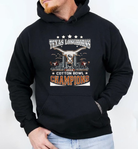 Texas Longhorns City Skyline 2025 Cotton Bowl Champions T- Unisex Hoodie