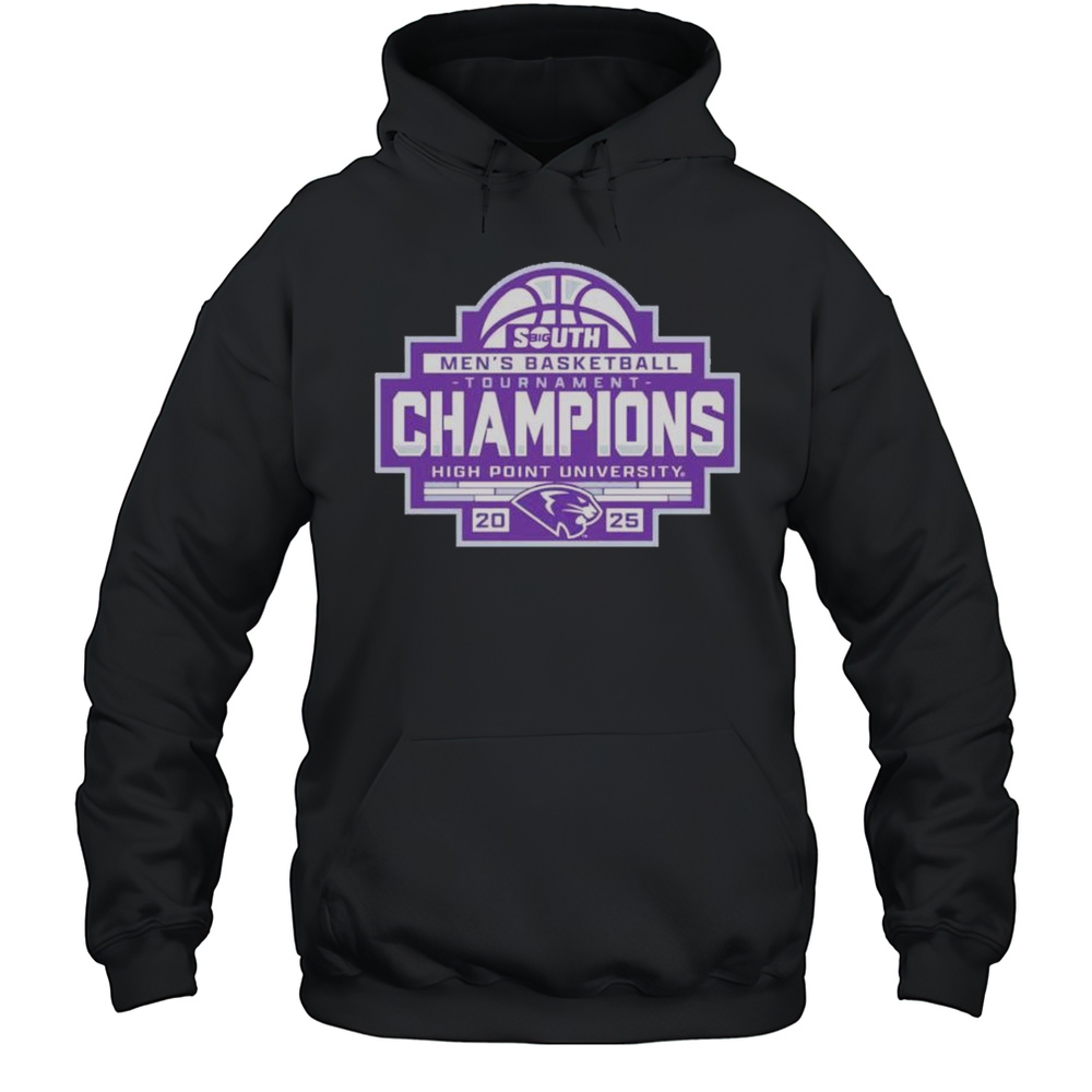 High Point Panthers 2025 Big South Mens Basketball Conference Tournament Champions Shirt Unisex Hoodie