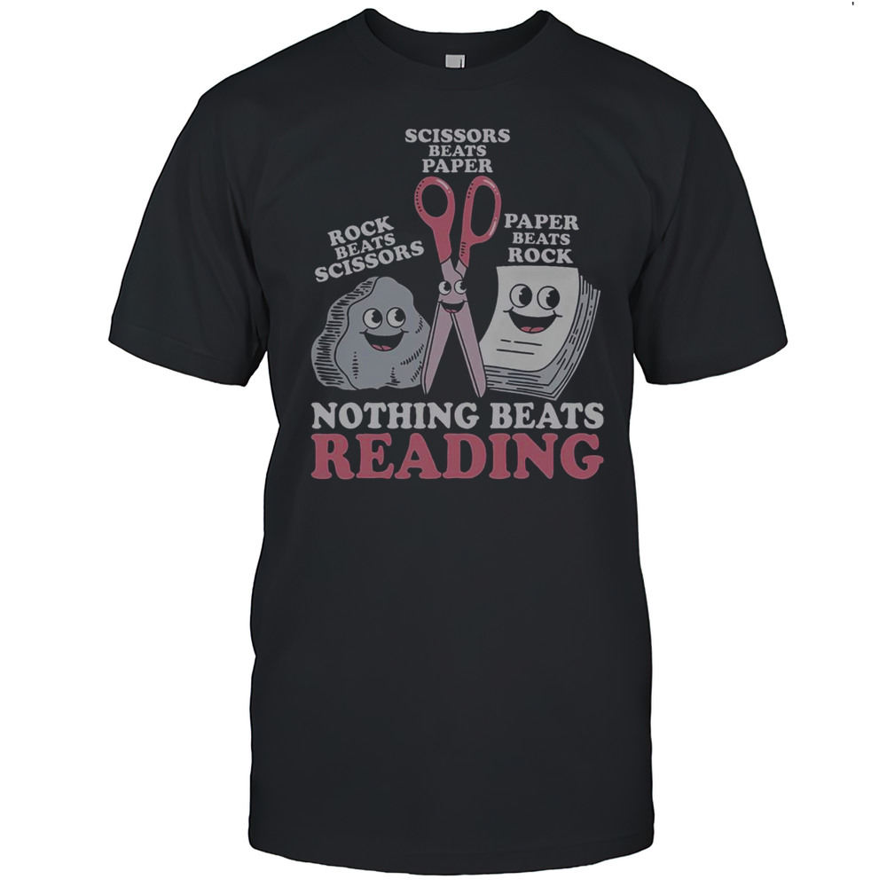 Nice Nothing Beats Reading Rock Paper Scissors T-Shirt