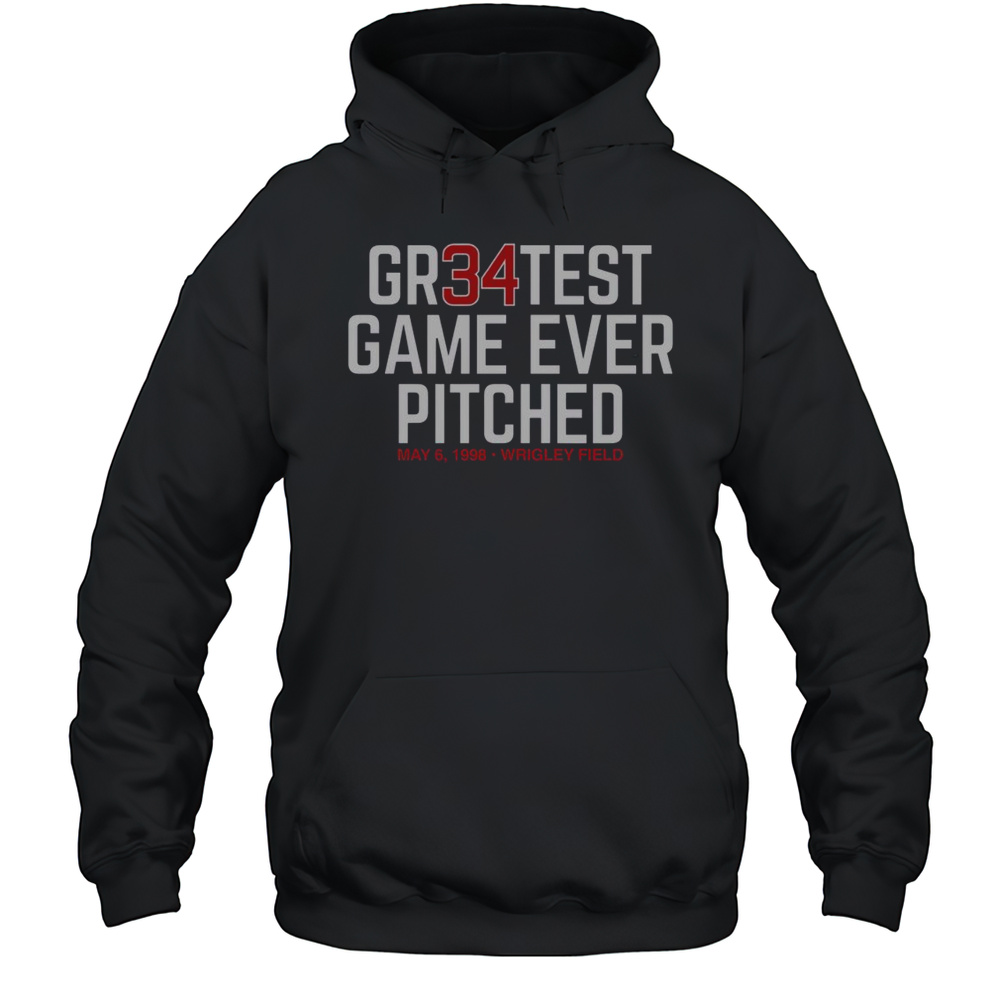 Official Kerry Wood 34 Gr34test Greatest Game Ever Pitched T-Shirt Unisex Hoodie