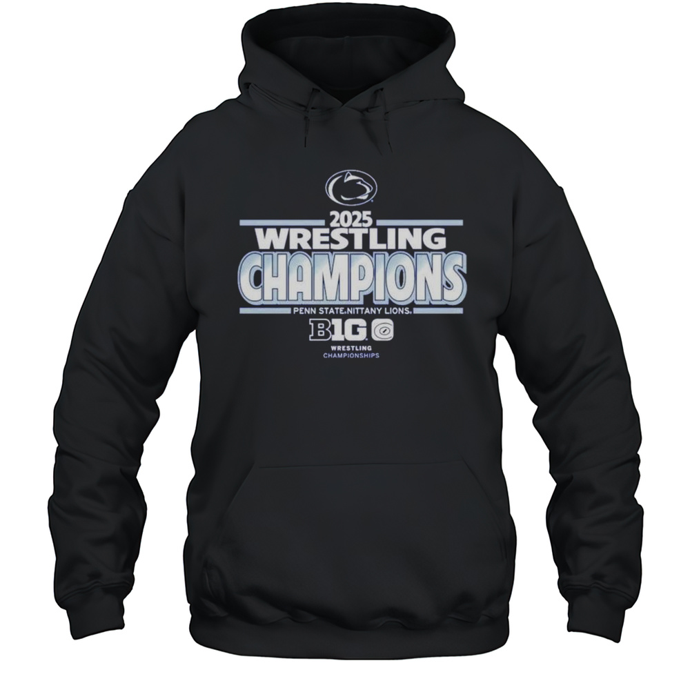 Penn State Nittany Lions 2025 Big Ten Wrestling Conference Tournament Champions Shirt Unisex Hoodie