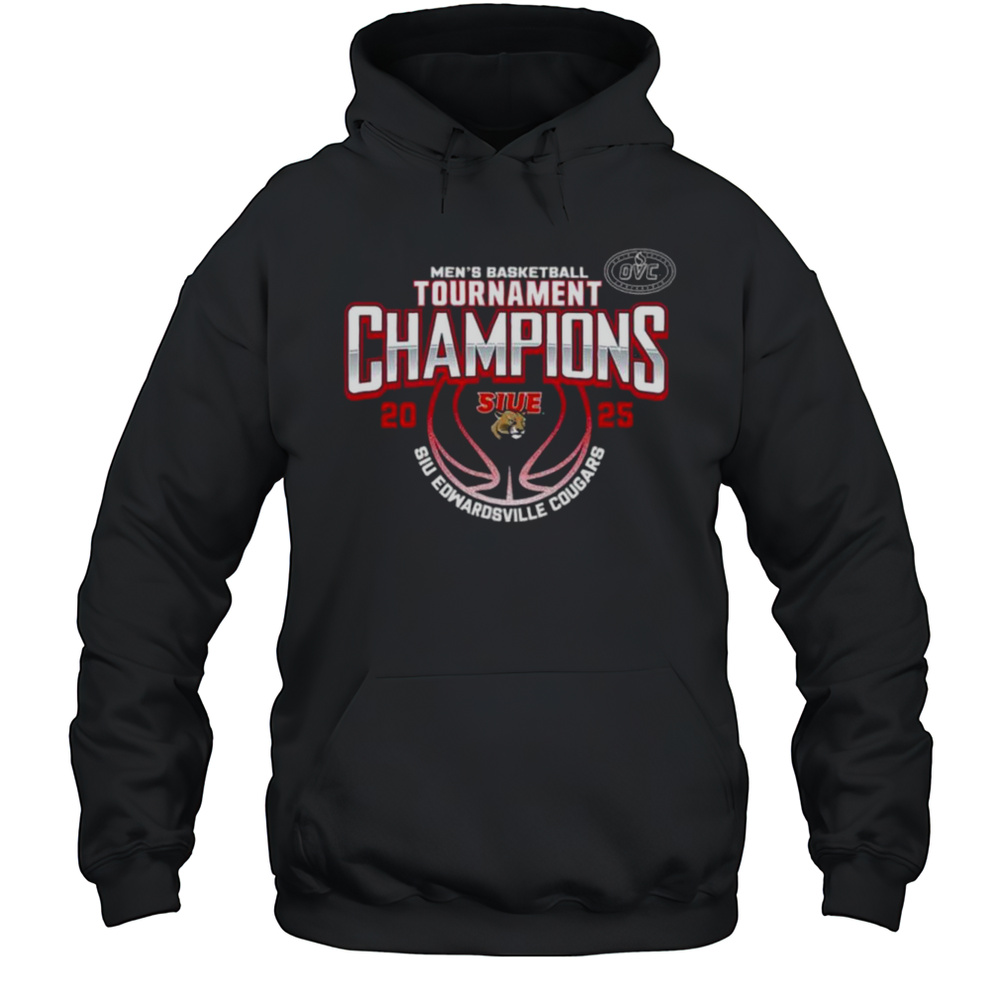 SIU Edwardsville Cougars 2025 OVC Mens Basketball Conference Tournament Champions T-Shirt Unisex Hoodie