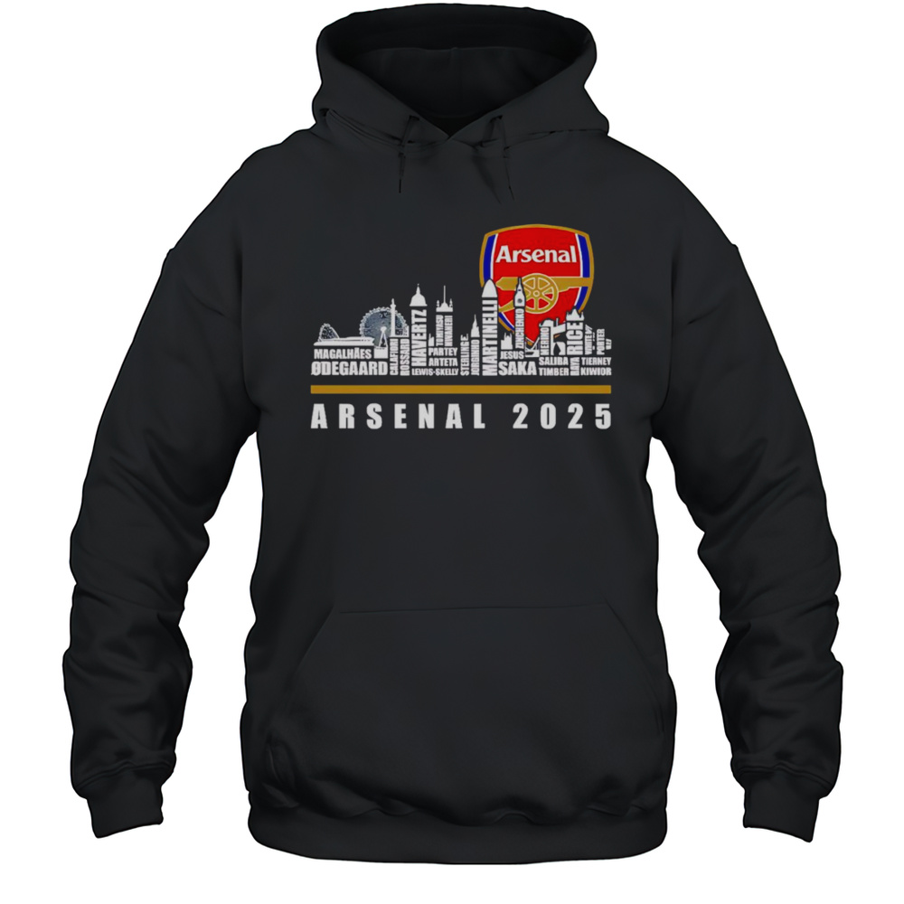 Skyline City Arsenal 2025 Gunners Fan Player Names Shirt Unisex Hoodie