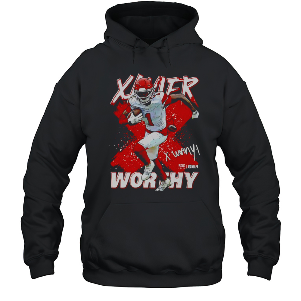 Xavier Worthy Kansas City Cross Shirt Unisex Hoodie