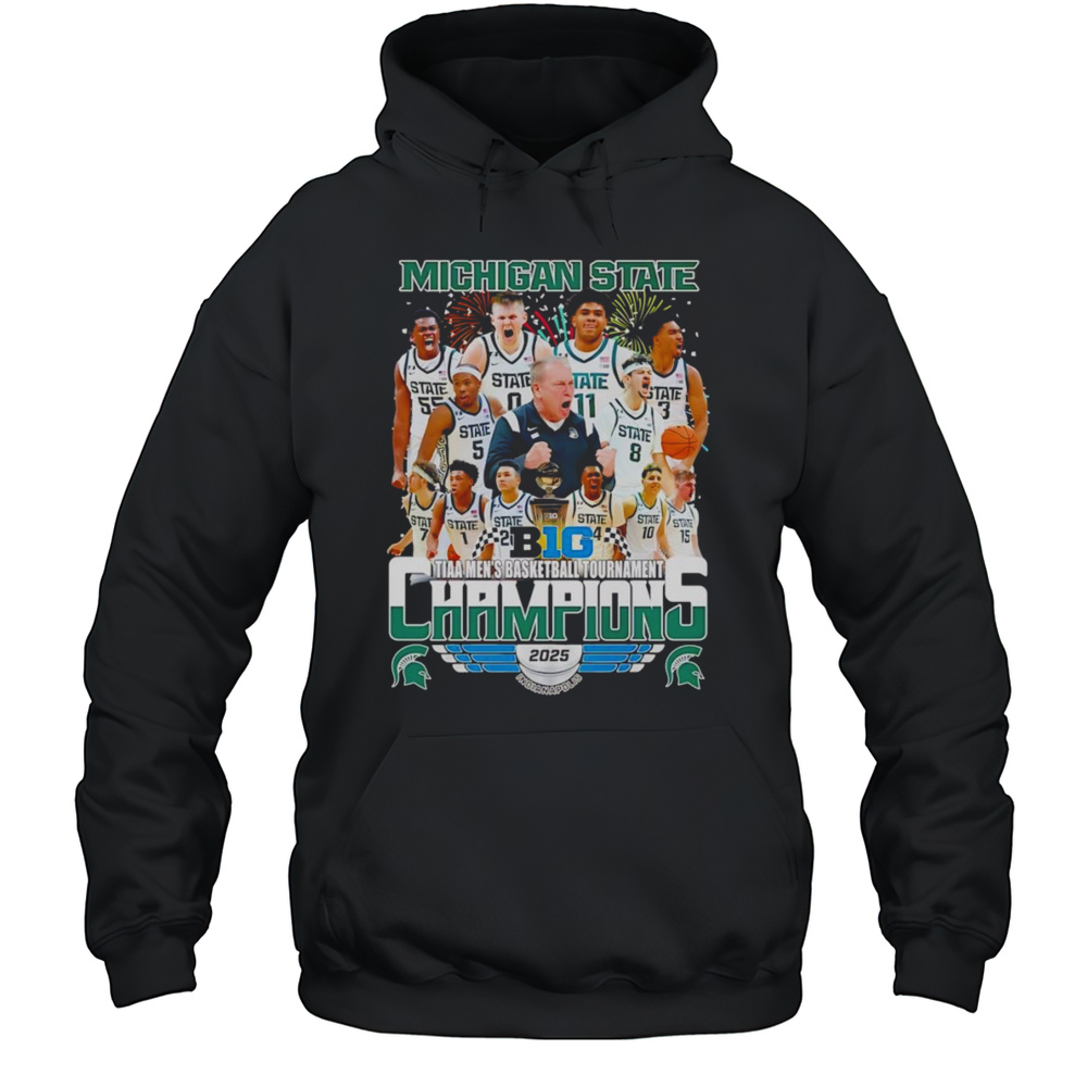 Fireworks Michigan State TIAA Mens Basketball Tournament Champions 2025 Shirt Unisex Hoodie