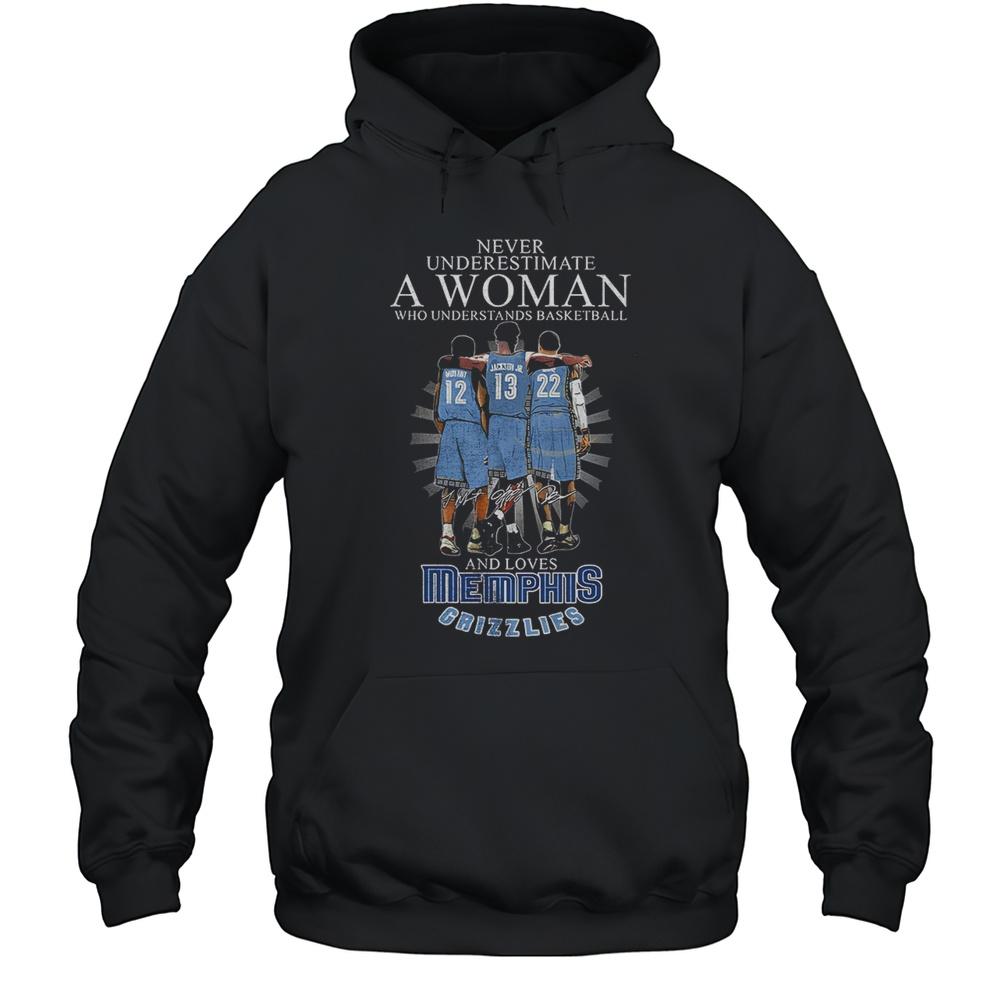 Memphis Grizzlies Never Underestimate A Woman Who Understands Basketball And Loves Signature Shirt Unisex Hoodie