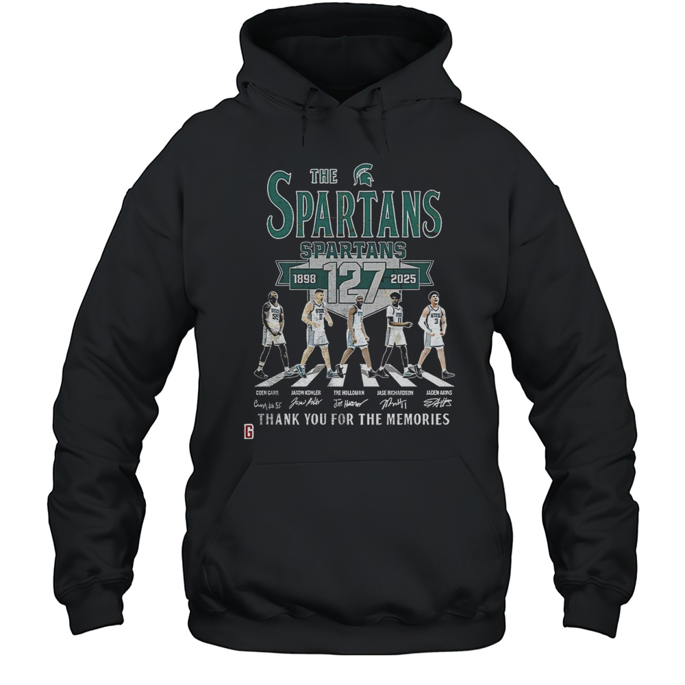 Michigan State Spartans Basketball 127 Years 1898-2025 Thank You For The Memories Signatures Shirt Unisex Hoodie