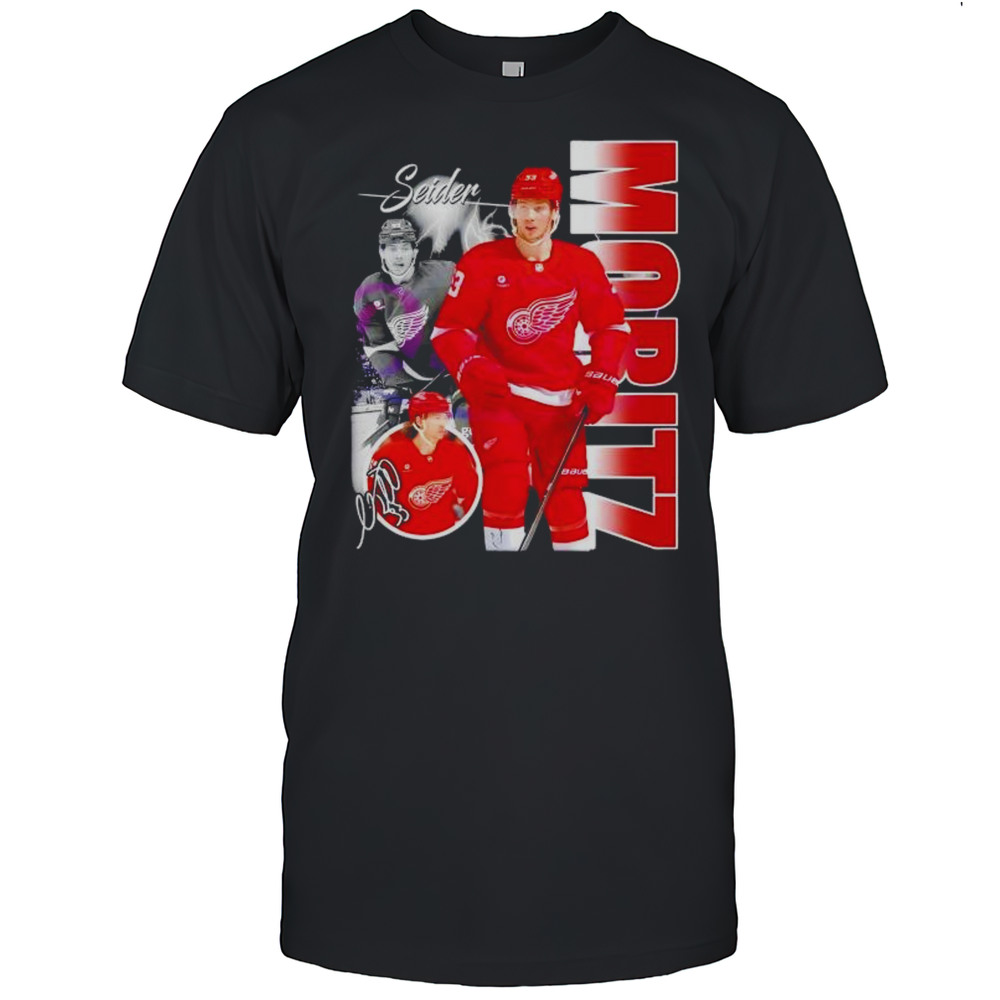 Moritz Seider Detroit Red Wings Players Collage Signature Shirt