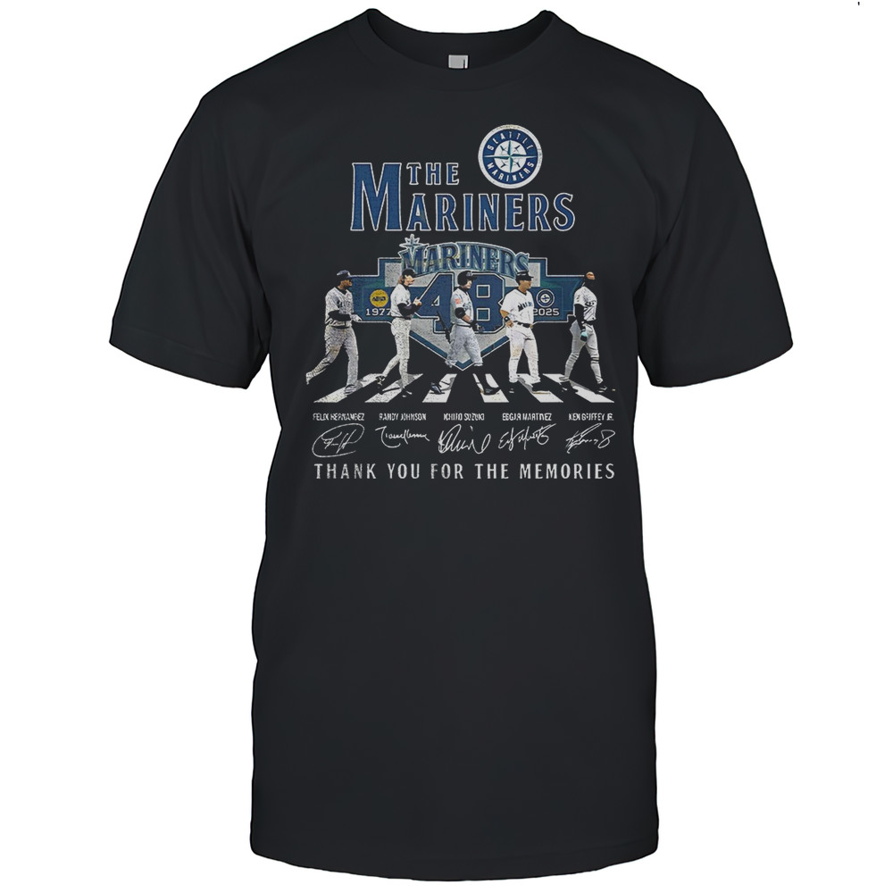 Seattle Mariners 1977-2025 Thank You For The Memories Signatures Shirt