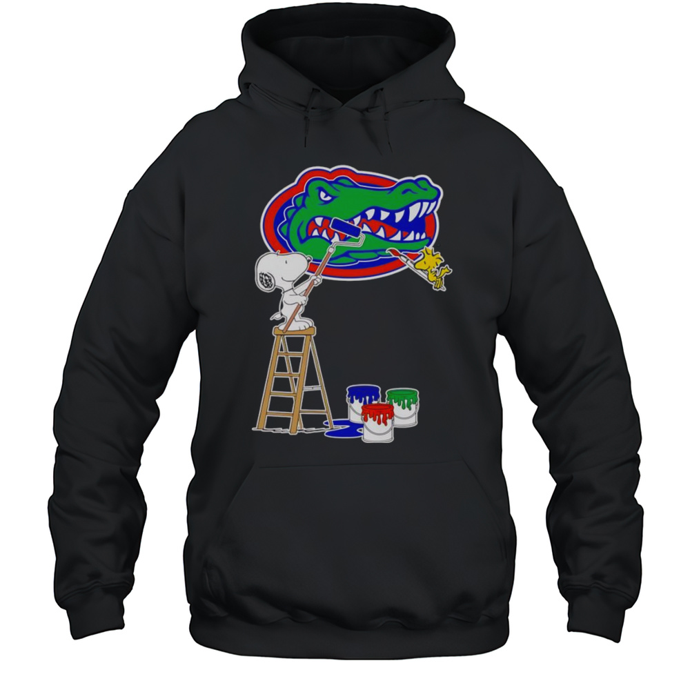 Snoopy And Woodstock Paint Florida Gators Logo Shirt Unisex Hoodie