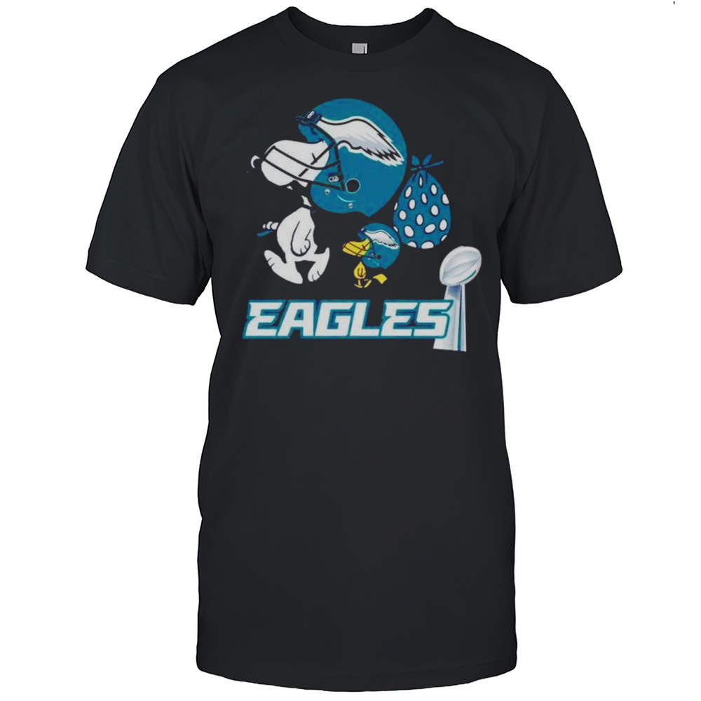 Snoopy And Woodstock Philadelphia Eagles Trophy LIX Shirt