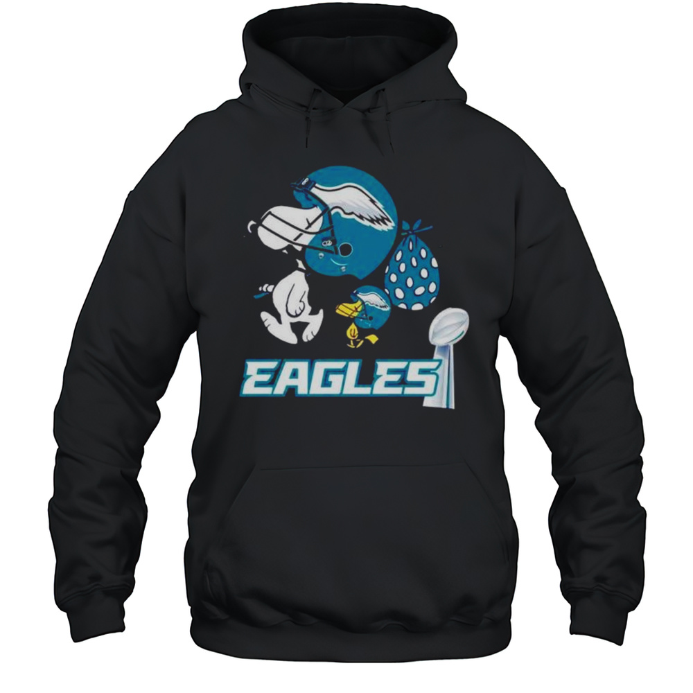 Snoopy And Woodstock Philadelphia Eagles Trophy LIX Shirt Unisex Hoodie