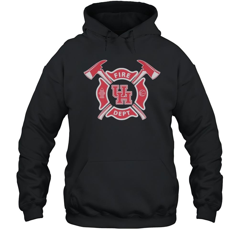 Houston Cougars Basketball Fire Dept Firefighter T-shirt Unisex Hoodie