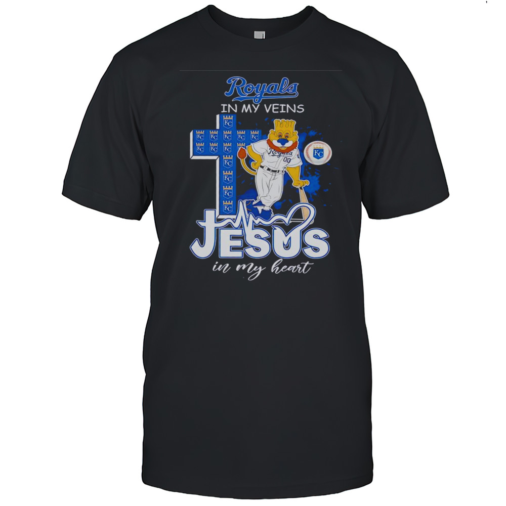 Kansas City Royals In My Veins Jesus In My Heart Mascot Shirt