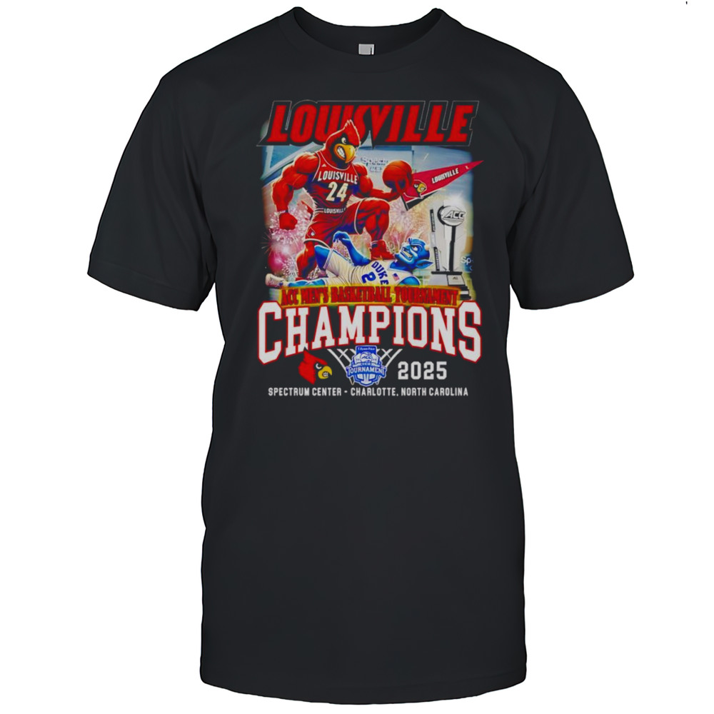 Louisville Cardinals ACC Mens Basketball Tournament Champions 2025 Mascot Shirt