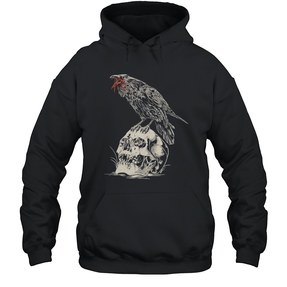 Night Raven Skull Born Scum T-shirt Unisex Hoodie