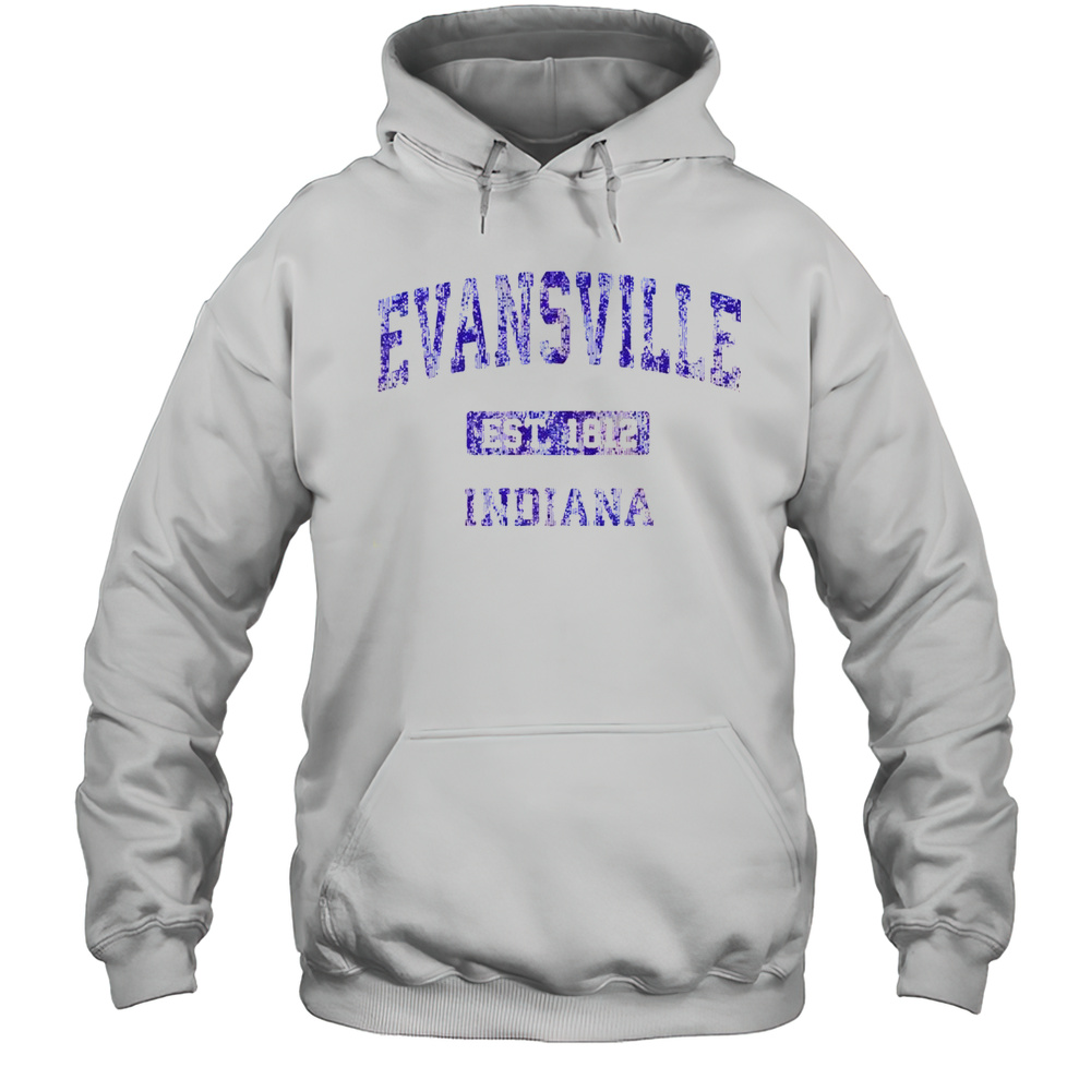 Official Evansville Indiana In Vintage Athletic Sports Design T-Shirt Unisex Hoodie