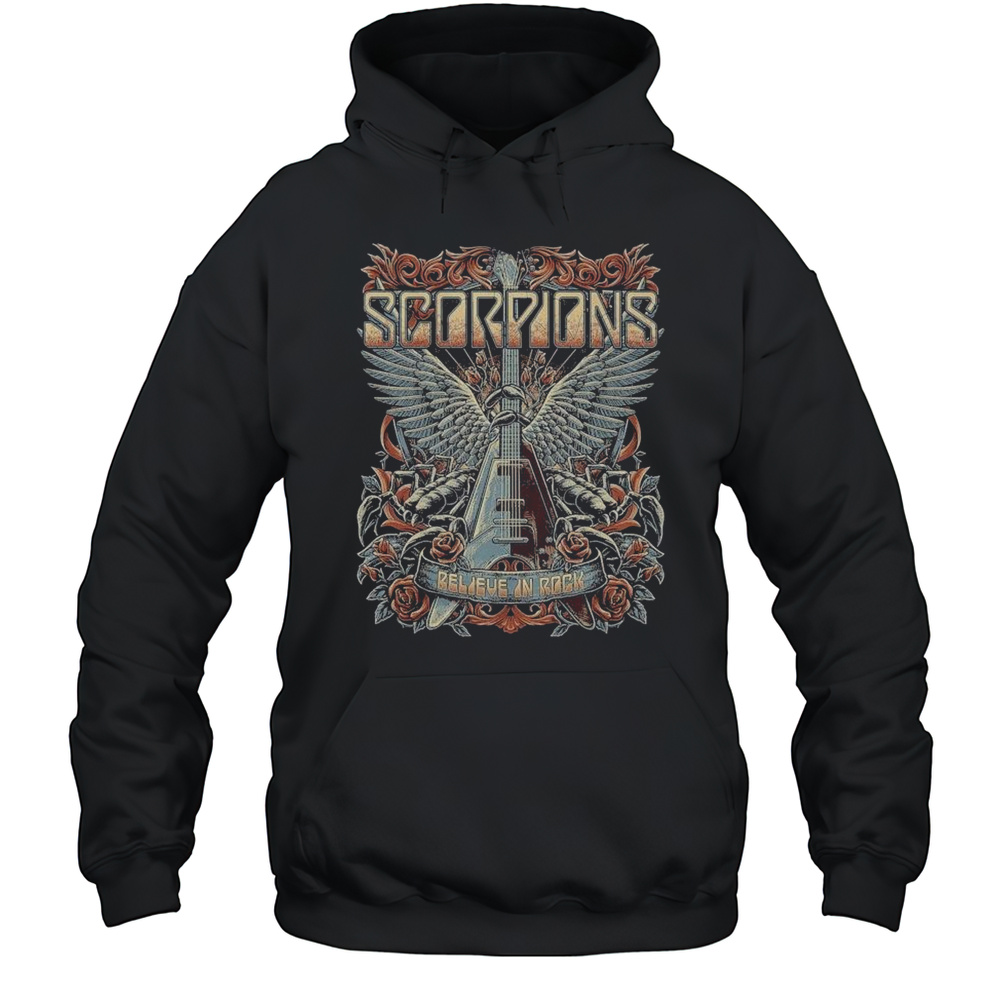 Scorpions Believe In Rock Guitar T-shirt Unisex Hoodie