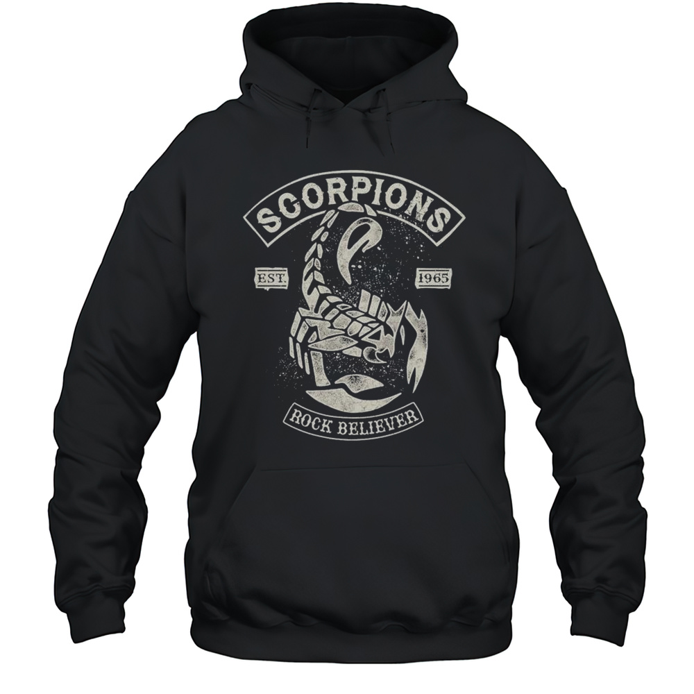 Scorpions Rock Believer Biker Est 1965 T-shirt Unisex Hoodie