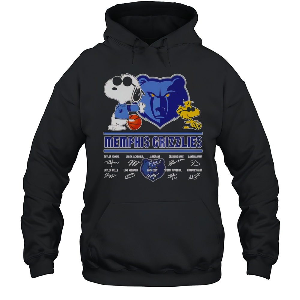 Snoopy And Woodstock Memphis Grizzlies Signatures Shirt Unisex Hoodie